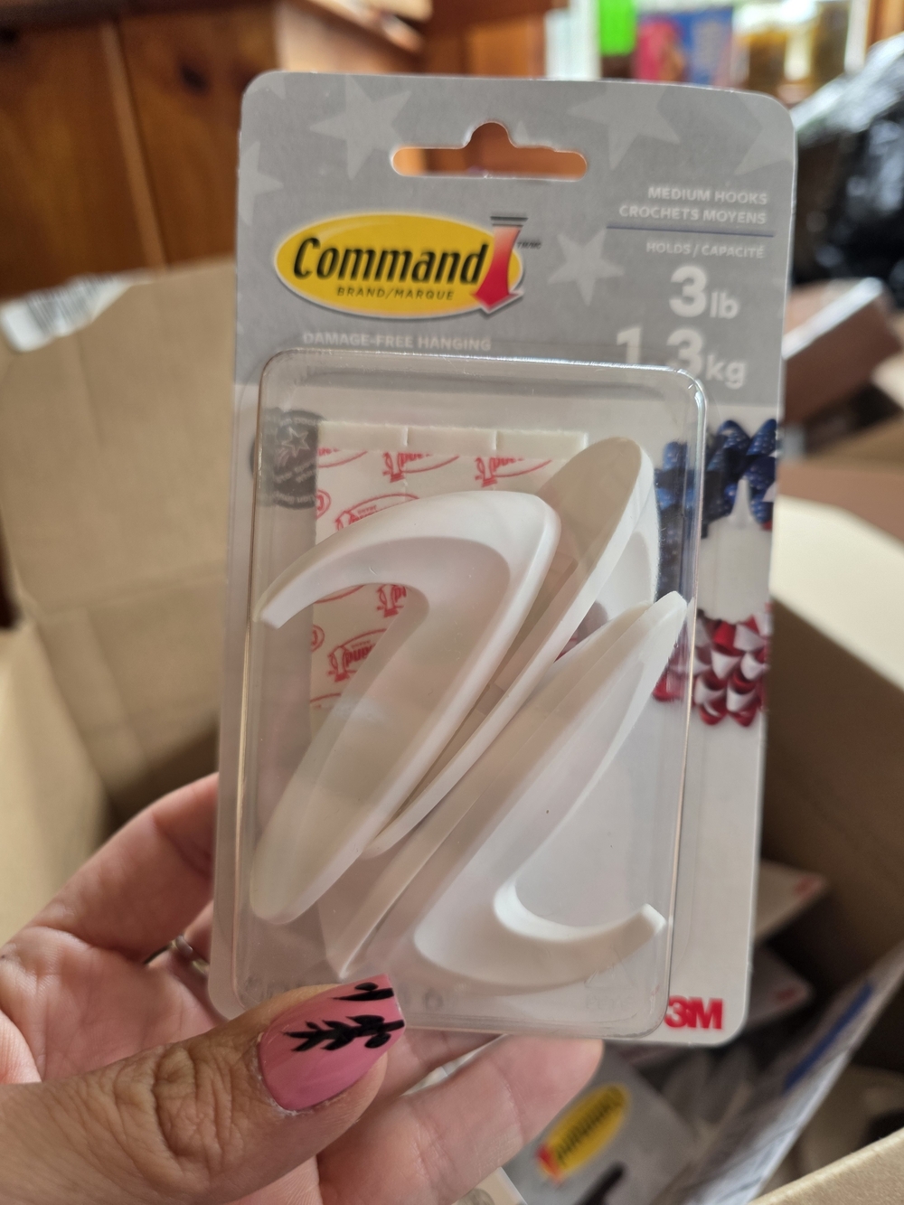Command Brand White Medium Wall Hooks - Set of 4